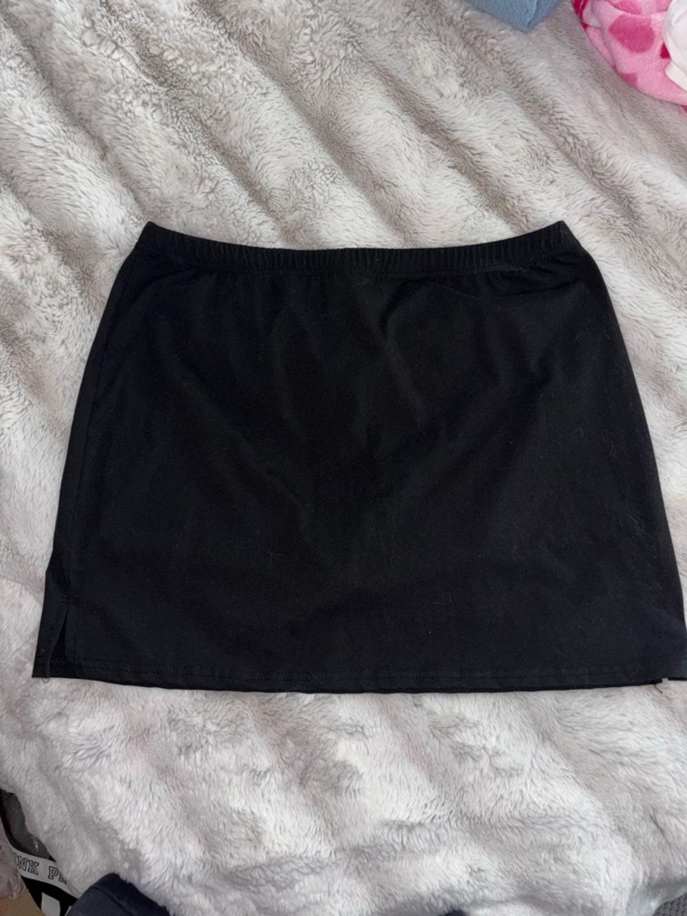 Black Women's Casual Elastic-Waist Mini Skirt
